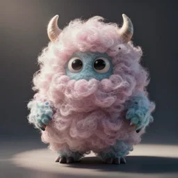 cute cotton candy monster