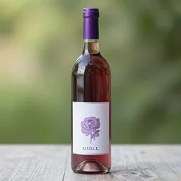 bottle of violet wine