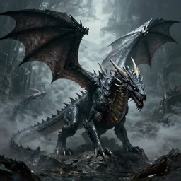 Western dragon engulfed by the void