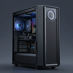 science fiction computer tower, realistic, 8 k, detailed, v - ray, octane render