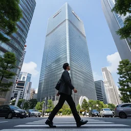 a giant walking through tokyo