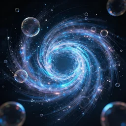 unreal engine 5 glowing particle vortex bubbles magic scene