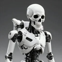 black and white death robot, science fiction, 4 k, super high detail