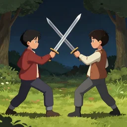 one bright day in the middle of the night two dead boys got up to fight, back to back they drew their swords and shot each other