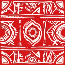 african pattern, red and white colours, bold, playful, illustration