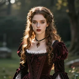 gothic princess in a scenic environment. by * * henriette ronner * *