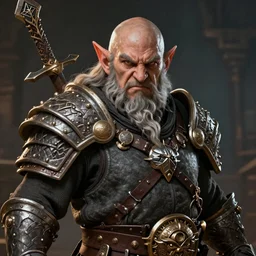 A fantasy comic book style portrait painting of a furious dwarf warrior, unreal 5, DAZ, hyperrealistic, octane render, cosplay, RPG portrait