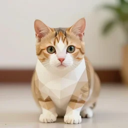 a low polygon of a kitten
