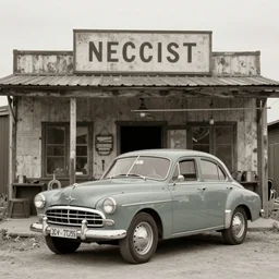 (((((1950s small town mechanics shop with car out front. muted colors.))))) by Jean-Baptiste Monge !!!!!!!!!!!!!!!!!!!!!!!!!!!