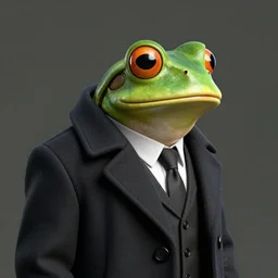 a frog wearing a formal overcoat, portait photo profile picture, hyperrealistic concept art, octane render, unreal engine 5, digital art hi