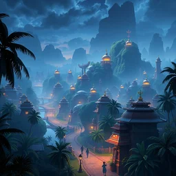 a wholesome animation key shot of a sci - fi city on a jungle planet by studio ghibli, animation, sharp, rendered in unreal engine 5, focused, anime key art by greg hildebrant, bloom, dramatic lighting
