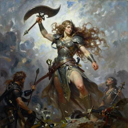 An oil painting of a celtic berserker woman by Frank Frazetta, Greg Rutkowski, Boris Vallejo, epic fantasy character art, Exquisite detail, post-processing, low angle, masterpiece, cinematic