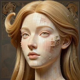 artificial intelligence barbi face being built piece by piece, almost done, fibonacci, intricate, highly detailed, digital painting, artstation, concept art, smooth, sharp focus, illustration, unreal engine 5, 8 k, art by artgerm and greg rutkowski and alphonse mucha