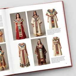 a page of a high - end female fashion magazine, ancient aztec fashion, with images of clothing and descriptions and prices, high resolution scan of aztec fashion catalog
