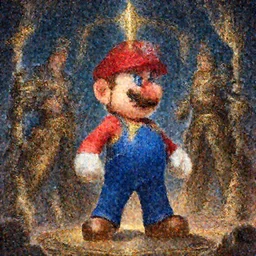 mario getting ready for battle, fantasy magic, light night, intricate, elegant, sharp focus, illustration, highly detailed, digital painting, concept art, matte, art by wlop and artgerm and ivan shishkin and andrey shishkin, masterpiece