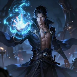 male necromancer casting magic spell, glowing energy, anime key visual, handsome and attractive man, highly detailed, smooth, sharp focus, trending on artstation, concept art, by shumolly and monable and artgerm and greg rutkowski and jo chen and pilyeon and ruan jia