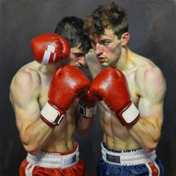 high quality high detail painting by lucian freud and beksinski hd boxer