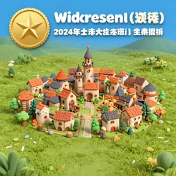 a small medieval town in the middle of a grass field, 3d render, cartoony, clay, detail, award winning render, studio lighting, vibrant, colorful, 8k, hd