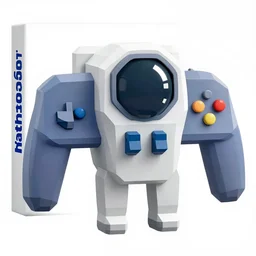 Astronaut video game for the nintendo 64, low poly