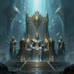 gods of the deep, throne worlds, ascendent plane, art by greg rutkowski and Nekro, high detail