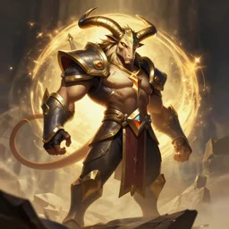 taurus zodiac character concept art, digital illustration, trending on artstation, epic composition, 8 k uhd, masterpiece, league of legends splash art, octane render, highly detailed, perfect lineart