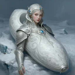 A full portrait of a beautiful post apocalyptic offworld arctic biosleeper, intricate, elegant, highly detailed, digital painting, artstation, concept art, smooth, sharp focus, illustration, art by Krenz Cushart and Artem Demura and alphonse mucha