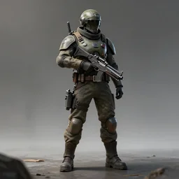 full body view, futuristic dystopian regime soldier, plasma gun, artstation