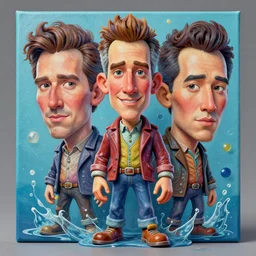 stylish colourful caricature - 3 d vfx art - of water, art style by zdzisaw beksinski & hsiao - ron cheng, character concept art, unreal engine render, digital illustration, sharp, intricate detail, volumetric light, ray tracing, soft light, claymation style, symmetric, acrylic on canvas, pinterest, artstation, behance,
