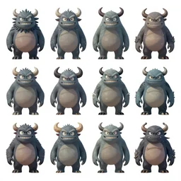 game asset sheet, material study, 2 d sprite, monsters