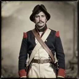 a daguerreotype of nathan fielder dressed as a civil war soldier, detailed, realistic,