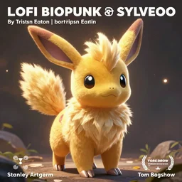 lofi BioPunk Pokemon Sylveon  portrait Pixar style by Tristan Eaton_Stanley Artgerm and Tom Bagshaw,
