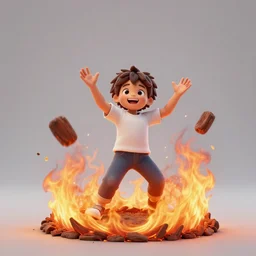 sour patch kids being thrown in a fire in hell, photorealistic, hd
