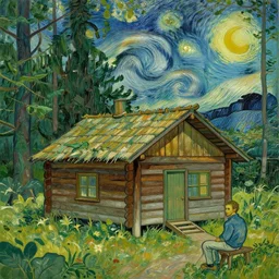 [ a log cabin in the forest ] [ van gogh ] [ slim aarons ]