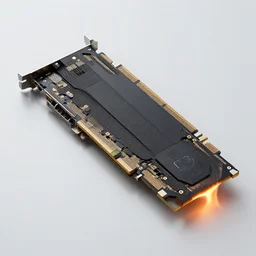 photo of a gpu card burning