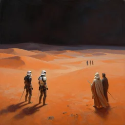''cinematic shot'' of an star wars battle on the planets surface made of orange hills realistic made by ivan aivazovsky, peter mohrbacher, greg rutkowski volumetric light effect broad light oil painting painting fantasy art style sci - fi art style realism premium prints available artwork unreal engine