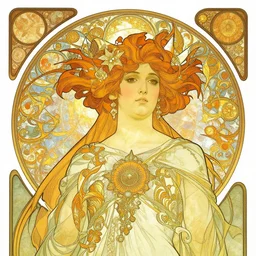 art nouveau portrait of the powerful empress of the solar system in the style of jean - honore fragonard and in the style of stephan martiniere. glowing, ornate and intricate linework, stunning, dynamic lighting, ultrafine and hyperdetailed.