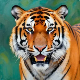 painting of a tiger, hotline miami style