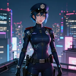 portrait anime visual futuristic female cyber police, on cyberpunk neon light tokyo rooftop, ssci - fi and fantasy, intricate and very beautiful, human structure, concept art, sharp focus, anime by magali villeneuve and rossdraws and liya nikorov and luxearte, frostine engine