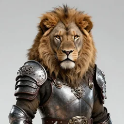 lion barbarian warrior portrait in armor, high resolution quality extremely detailed 8k intricate sticker precise sharp color heavy texture painting by rembrandt
