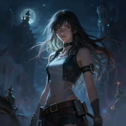 a girl from final fantasy live action, rick sanchez, evocative, mystical night, very very very very detailed, award winning, masterpiece digital painting by greg rutkowski, alex grey, artstation, 4 k wallpaper