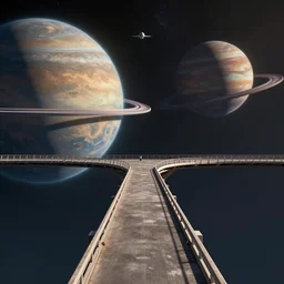 Bridge between two alien planets
