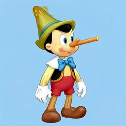 pinocchio with long nose