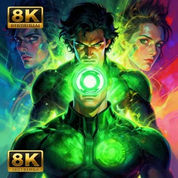 symmetry!! stunning portrait of green lantern!! by victo ngai, kilian eng vibrant colours, close up shot!! dynamic lighting, digital art, winning award masterpiece, fantastically beautiful, illustration, aesthetically inspired by beksinski and dan mumford, trending on artstation, art by greg rutkowski, 8 k