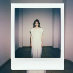 a goddess in a liminal room, polaroid by leon battista alberti, limited color palette, very intricate, art nouveau, highly detailed, lights by hopper, soft pastel colors, minimalist