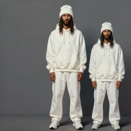 a full body lookbook portrait of modern - day jesus wearing virgil abloh off - white menswear collection by nicola samori, hat and hoodie, detailed, oil painting, hyper - realistic, 8 k, off - white collection