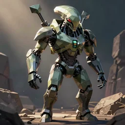 alien shock trooper concept art. low poly. dangerous, threatening