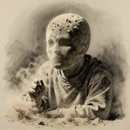 dustheads, drawn personage in style of gabo mendoza
