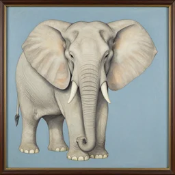 symmetrical cloisonnism painting of a symmetrical elephant, by rembrandt