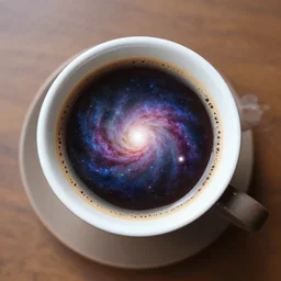 a coffee cup with a galaxy inside