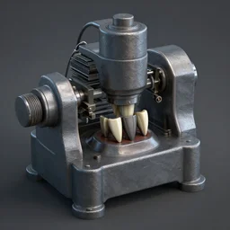 industrial tooth cavity machine unreal engine hd 3 d with subsurface scattering and realistic materials, by hr giger